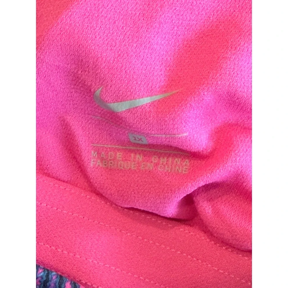 Nike Womens 1X One Piece Swimsuit Geometric Abstract Pink Blue